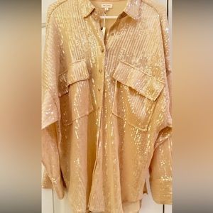pilcro sequined oversized blouse. sz md